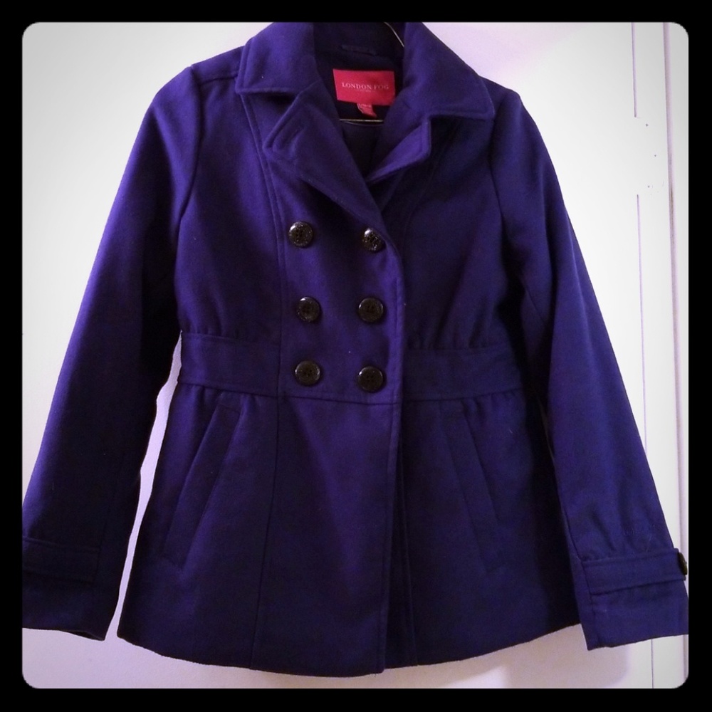 Girls L 14/16 Purple London Fog Peacoat